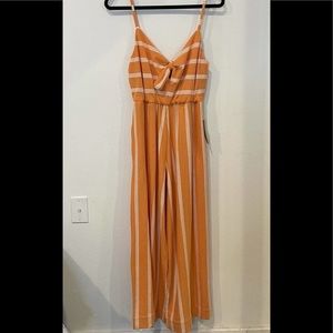 Albion Fit Orange Striped Jumper Jumpsuit Size L